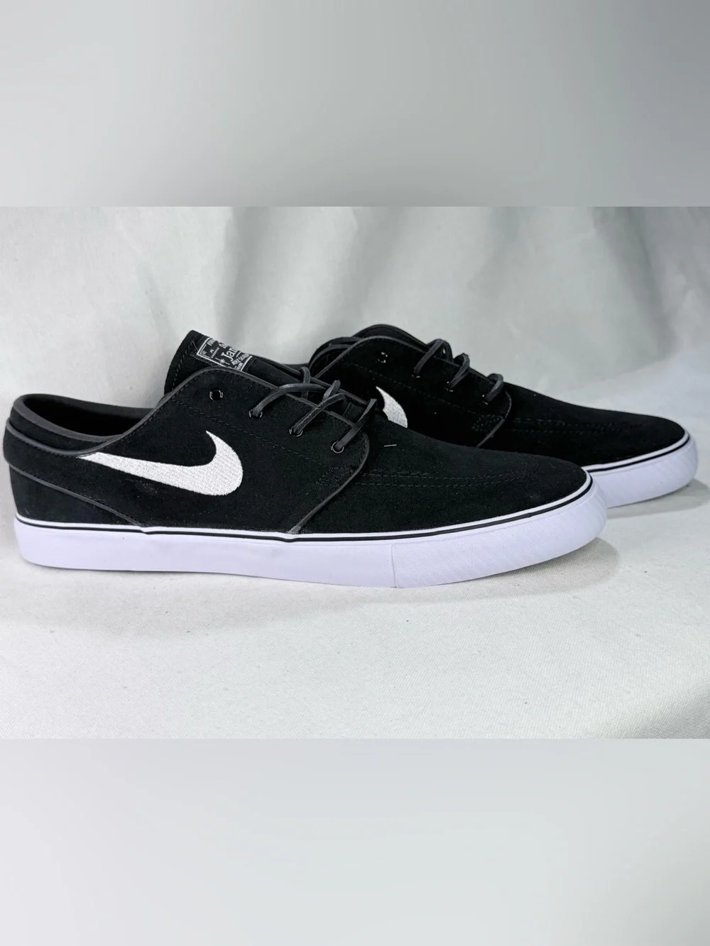 Nike SB Zoom Janoski OG+ Black and White Suede Skate Sneakers with foam and cork